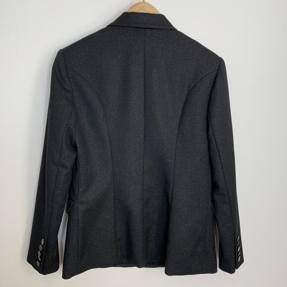 ATM Anthony Thomas Mejillo Black Metallic Sparkle Schoolboy Blazer Jacket Size 6 - Picture 4 of 16
